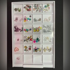 Origami Owl- Lot of 100+ Charms Plus Display Case, Includes some Swarovski